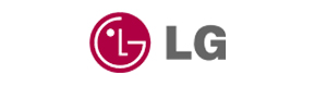 Logo de la marca LG en colores rojo y gris