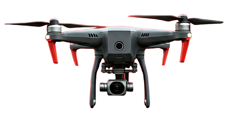 Dron de diseño moderno con cuatro hélices.