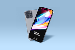 Smartphone con fondo colorido y diseño moderno.